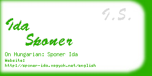 ida sponer business card